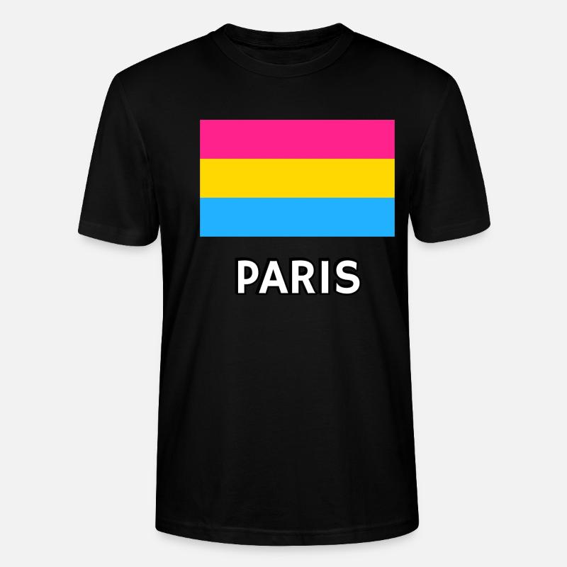 Pan Pride Flagge Paris - Stanley/Stella Unisex Bio-T-Shirt CRAFTER - Schwarz