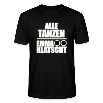 Alle Tanzen Emma Klatscht "MDMA - Ecstasy - emma" - Stanley/Stella Unisex Bio-T-Shirt CRAFTER - Schwarz - Vorne - Alina (178cm) & Michal (187cm)