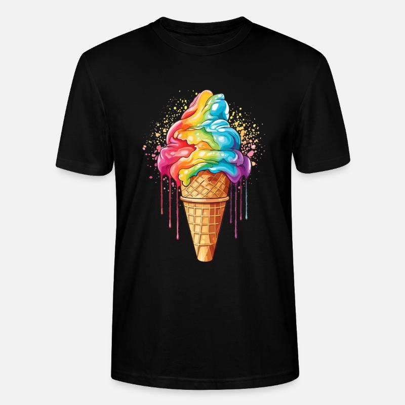 lbgtq Eis Regenbogenfarben - Stanley/Stella Unisex Bio-T-Shirt CRAFTER - Schwarz