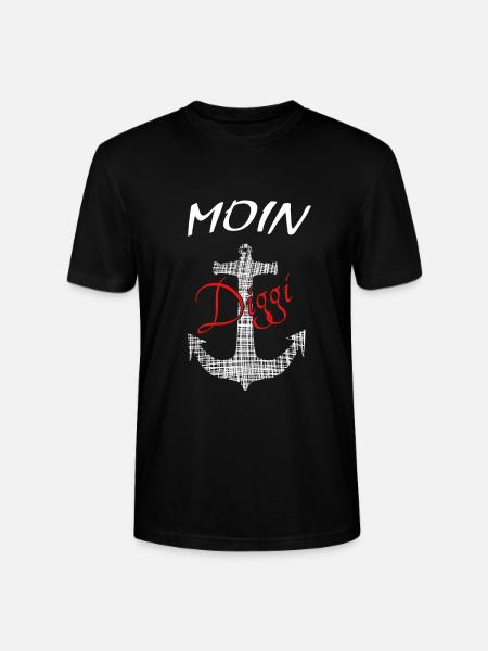 Anker Moin Diggi - Stanley/Stella Unisex Bio-T-Shirt CRAFTER - Schwarz