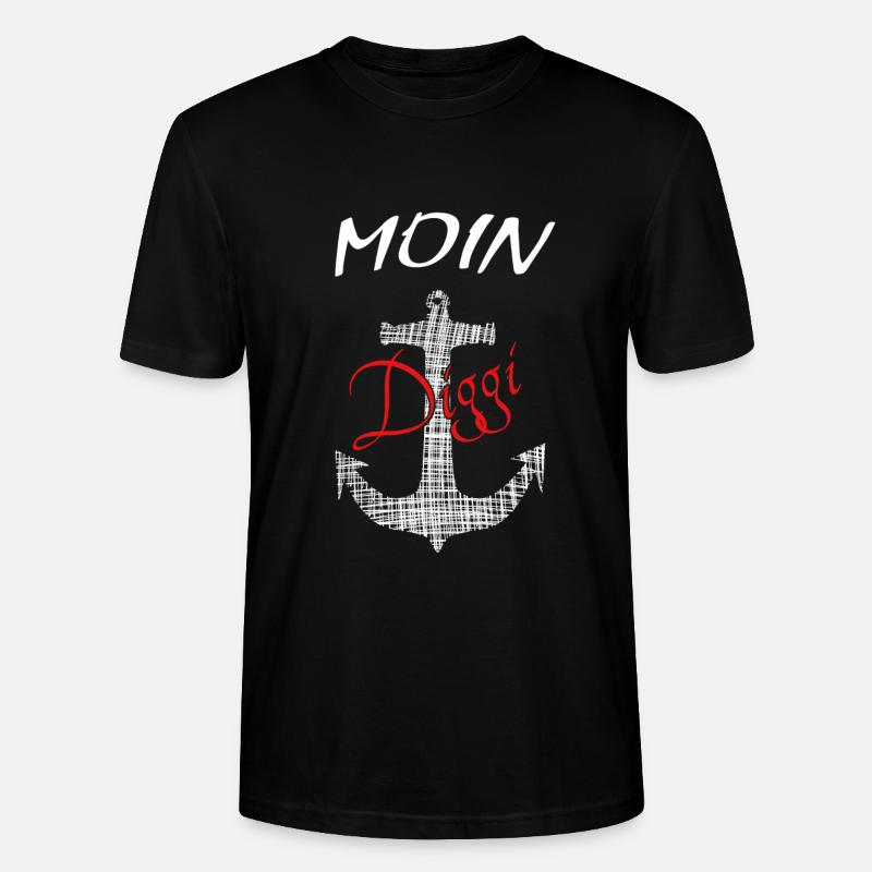 Anker Moin Diggi - Stanley/Stella Unisex Bio-T-Shirt CRAFTER - Schwarz