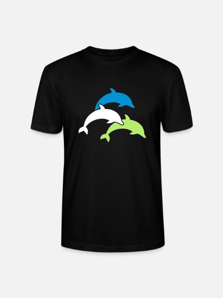 Dolphins - Stanley/Stella CRAFTER Unisex Organic T-Shirt - black