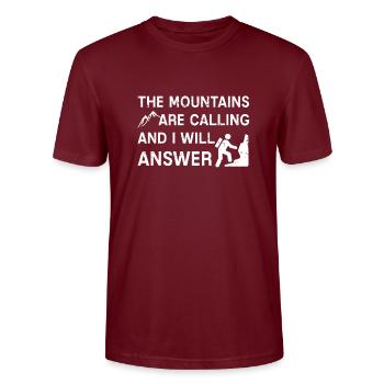 Alpinisme - T-shirt bio CRAFTER Stanley Stella Unisexe - bordeaux - Devant - Alina (178cm) & Michal (187cm)