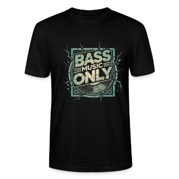 Bass Music Only - Stanley/Stella CRAFTER Unisex Organic T-Shirt - black - Front - Alina (178cm) & Michal (187cm)