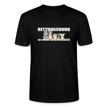 Rettungshund ist meine Lieblingsrasse Geschenkidee - Stanley/Stella Unisex Bio-T-Shirt CRAFTER - Schwarz - Vorne - Alina (178cm) & Michal (187cm)
