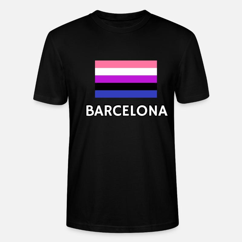 Genderfluid Pride Drapeau Barcelone - T-shirt bio CRAFTER Stanley Stella Unisexe - noir