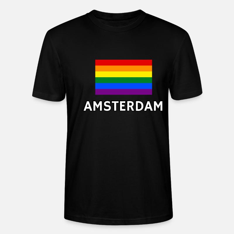 Drapeau de la fierté d’Amsterdam - T-shirt bio CRAFTER Stanley Stella Unisexe - noir