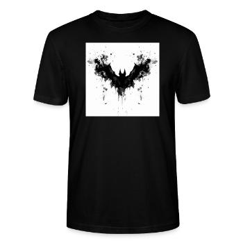Rorschach-Fledermaus - Stanley/Stella Unisex Bio-T-Shirt CRAFTER - Schwarz - Vorne - Alina (178cm) & Michal (187cm)