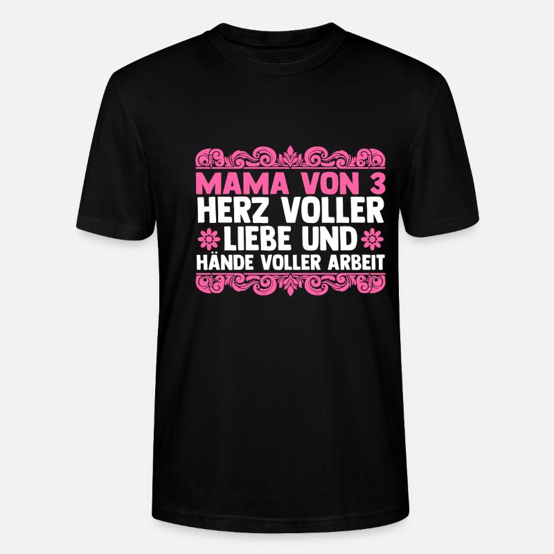 Mama Von 3 Kindern - Stanley/Stella Unisex Bio-T-Shirt CRAFTER - Schwarz