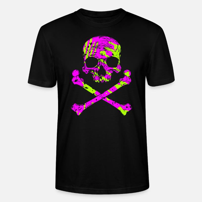 Totenkopf mit Knochen - Stanley/Stella Unisex Bio-T-Shirt CRAFTER - Schwarz