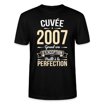 18. Geburtstag - 2007 - Humor Geschenk - Stanley/Stella Unisex Bio-T-Shirt CRAFTER - Schwarz - Vorne - Alina (178cm) & Michal (187cm)