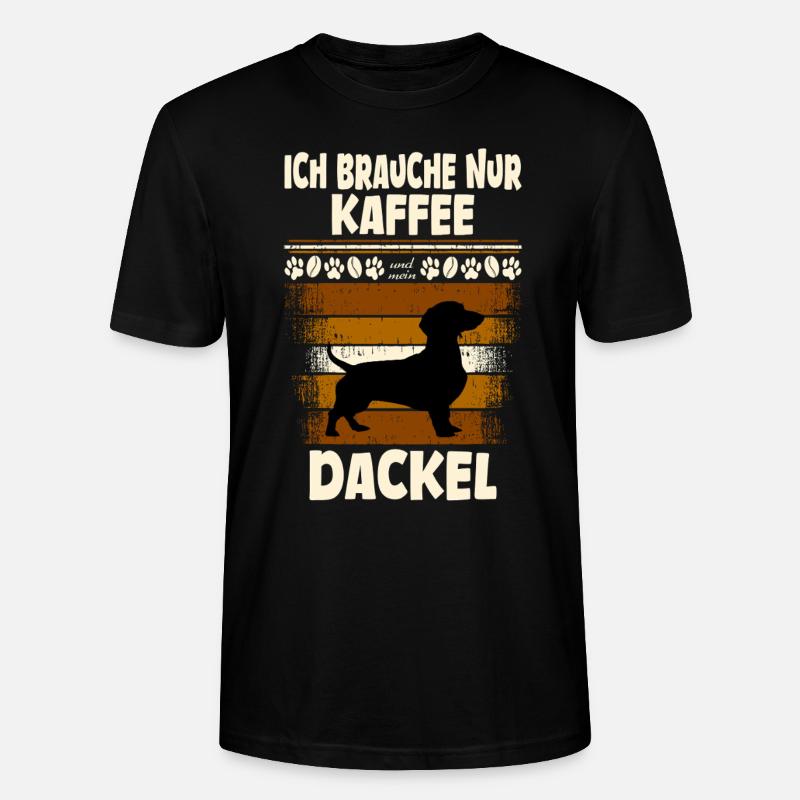 Café teckel - T-shirt bio CRAFTER Stanley Stella Unisexe - noir