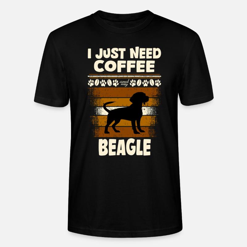 Café Beagle - T-shirt bio CRAFTER Stanley Stella Unisexe - noir