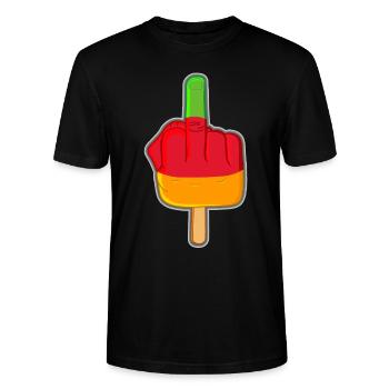 Lutschfinger Stinkefinger Flutschfinger Eis - Stanley/Stella Unisex Bio-T-Shirt CRAFTER - Schwarz - Vorne - Alina (178cm) & Michal (187cm)