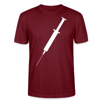 Spritze - Stanley/Stella Unisex Bio-T-Shirt CRAFTER - Burgunderrot - Vorne - Alina (178cm) & Michal (187cm)