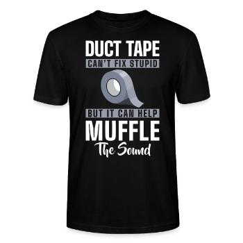 Idioten Arbeit Böse Provokation - Stanley/Stella Unisex Bio-T-Shirt CRAFTER - Schwarz - Vorne - Alina (178cm) & Michal (187cm)