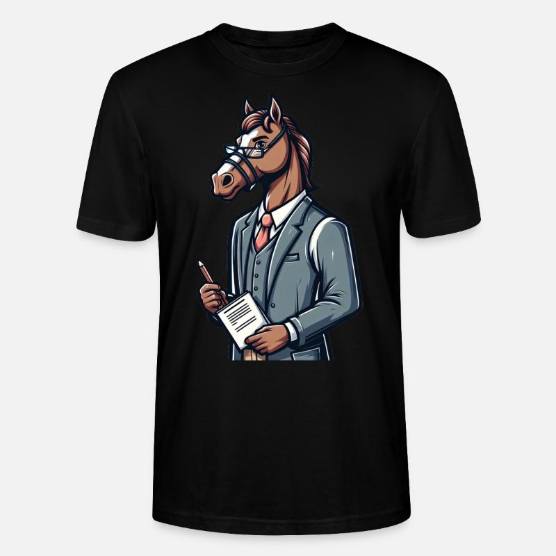 Professeur de cheval mignon - T-shirt bio CRAFTER Stanley Stella Unisexe - noir