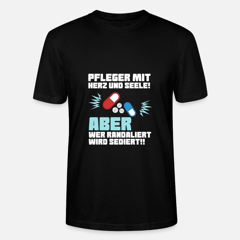 Pfleger mit Herz - Altenpfleger Krankenpfleger - Stanley/Stella Unisex Bio-T-Shirt CRAFTER - Schwarz