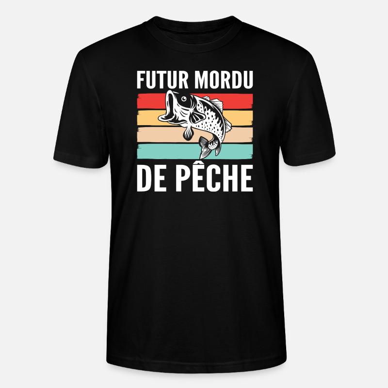 Mordu de Pêche pour bébé - T-shirt bio CRAFTER Stanley Stella Unisexe - noir
