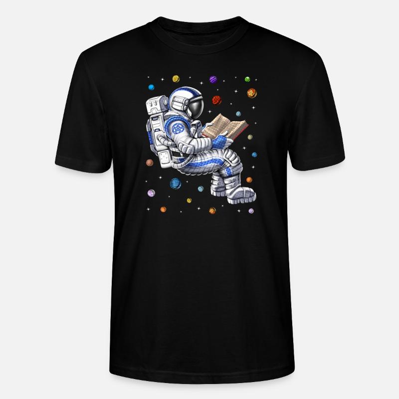 Astronauten-Lesebuch - Stanley/Stella Unisex Bio-T-Shirt CRAFTER - Schwarz