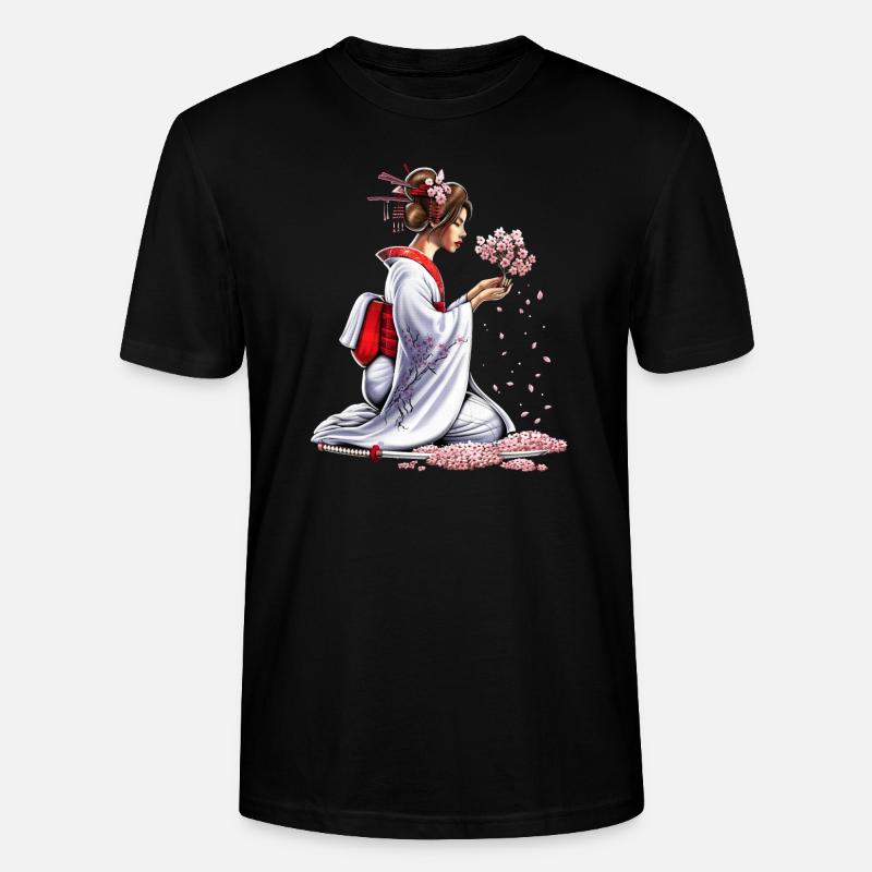 Japanisches Samurai-Mädchen - Stanley/Stella Unisex Bio-T-Shirt CRAFTER - Schwarz