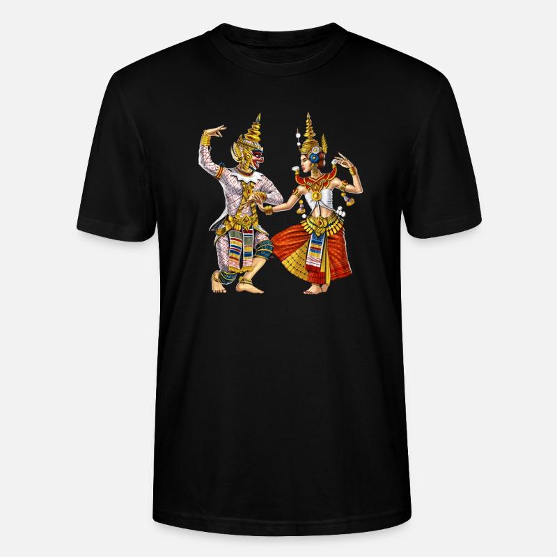 Danse khmère apsara cambodgienne - T-shirt bio CRAFTER Stanley Stella Unisexe - noir