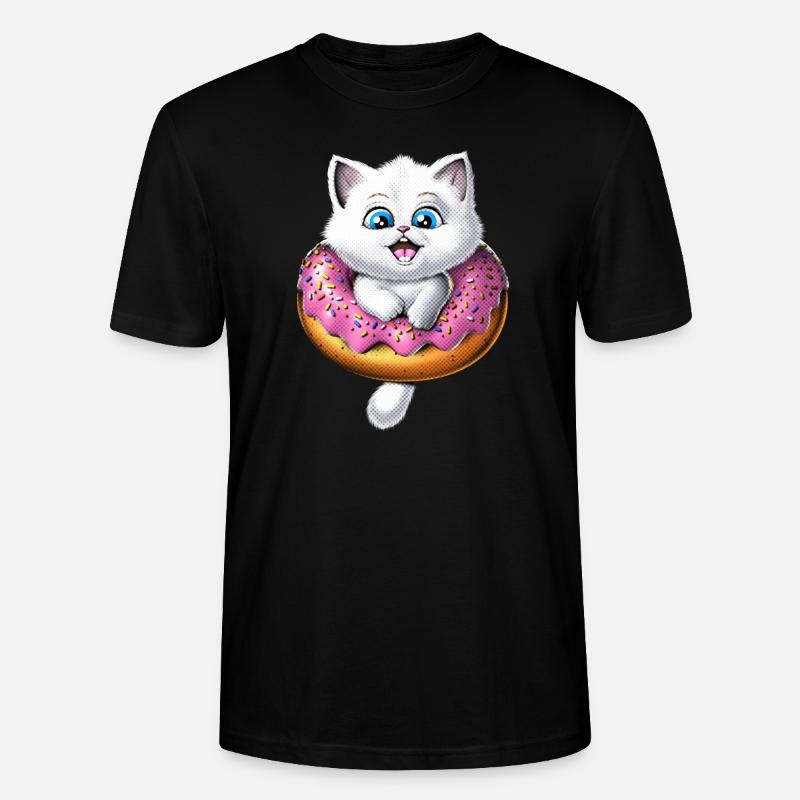 Beignet mignon pour chat - T-shirt bio CRAFTER Stanley Stella Unisexe - noir