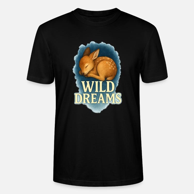 Wild Dreams – Schlafendes Rehkitz - Stanley/Stella Unisex Bio-T-Shirt CRAFTER - Schwarz