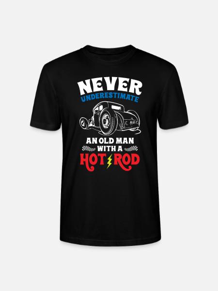Undervurder aldrig en gammel mand med en hot rod - Stanley Stella CRAFTER unisex økologisk-T-shirt - sort