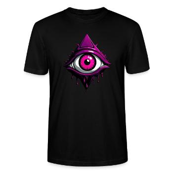 Œil occulte qui voit tout - CherryPunk Dark Magenta - T-shirt bio CRAFTER Stanley Stella Unisexe - noir - Devant - Alina (178cm) & Michal (187cm)