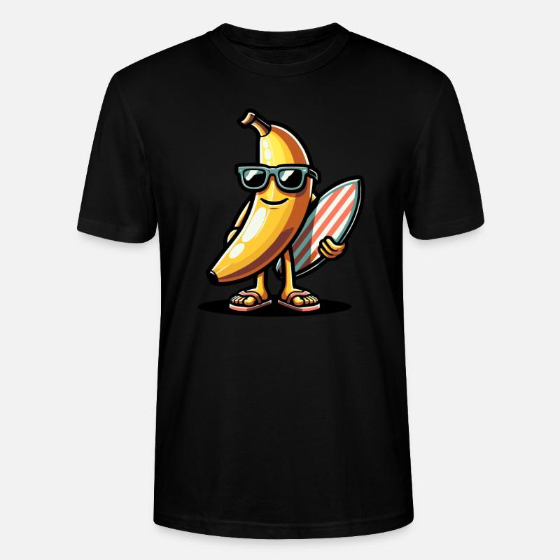 Surfeur Banane - T-shirt bio CRAFTER Stanley Stella Unisexe - noir