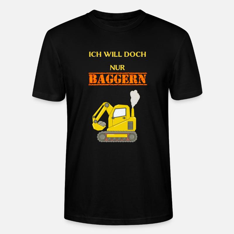 Bagger - Bauarbeiter - Handwerker - Baustelle - Stanley/Stella Unisex Bio-T-Shirt CRAFTER - Schwarz