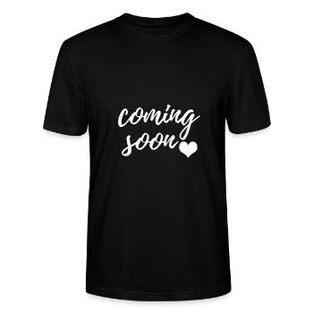 pregnancy - Stanley/Stella CRAFTER Unisex Organic T-Shirt - black - Front - Alina (178cm) & Michal (187cm)