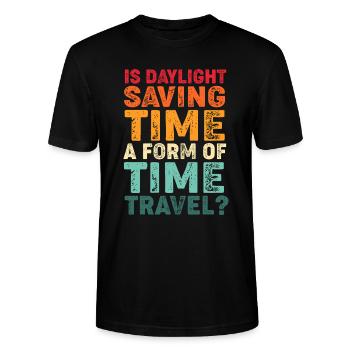Voyage dans le temps - T-shirt bio CRAFTER Stanley Stella Unisexe - noir - Devant - Alina (178cm) & Michal (187cm)
