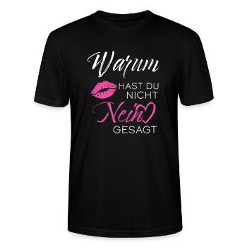 Warum hast du nicht nein gesagt Schlager Musik - Stanley/Stella Unisex Bio-T-Shirt CRAFTER - Schwarz - Vorne - Alina (178cm) & Michal (187cm)