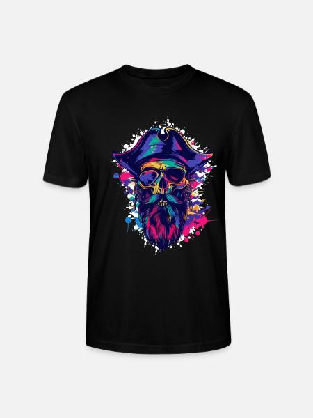 Pirate Skull - Stanley/Stella CRAFTER Unisex Organic T-Shirt - black