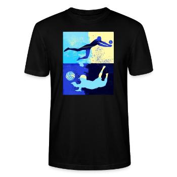 volley-ball, volley-ball, beachball,graffiti - T-shirt bio CRAFTER Stanley Stella Unisexe - noir - Devant - Alina (178cm) & Michal (187cm)