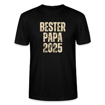 BESTER PAPA 2025 - Stanley/Stella Unisex Bio-T-Shirt CRAFTER - Schwarz - Vorne - Alina (178cm) & Michal (187cm)