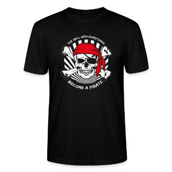 Pirate Pirates - Stanley/Stella CRAFTER Unisex Organic T-Shirt - black - Front - Alina (178cm) & Michal (187cm)