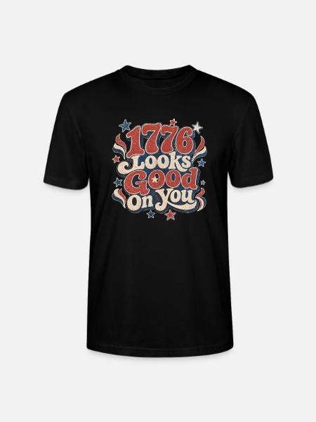 1776 te va bien - T-shirt bio CRAFTER Stanley Stella Unisexe - noir