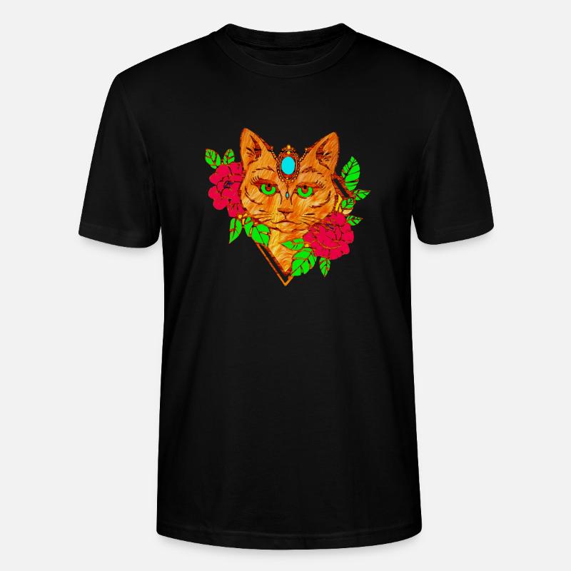chat et fleurs - T-shirt bio CRAFTER Stanley Stella Unisexe - noir