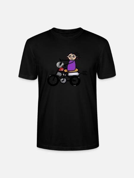 Motorradfahrerin 80 er - Stanley/Stella Unisex Bio-T-Shirt CRAFTER - Schwarz