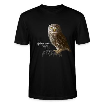 Steinkauz - Eule - Stanley/Stella Unisex Bio-T-Shirt CRAFTER - Schwarz - Vorne - Alina (178cm) & Michal (187cm)