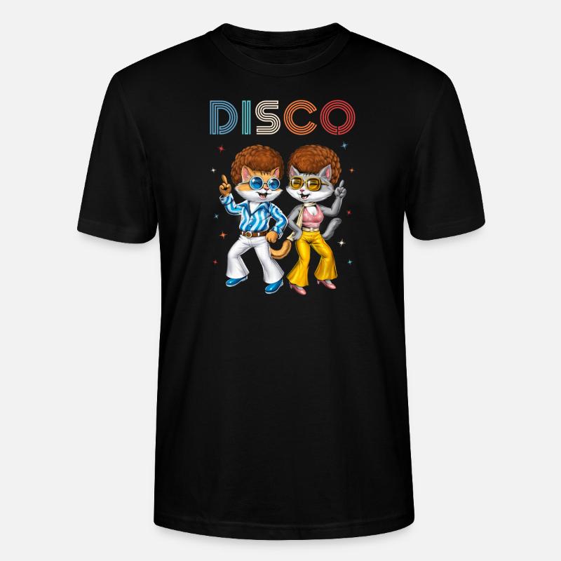 Disco Cats - Stanley/Stella CRAFTER Unisex Organic T-Shirt - black