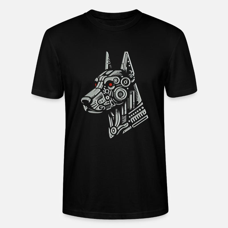Dobermann-Roboter - Stanley/Stella Unisex Bio-T-Shirt CRAFTER - Schwarz