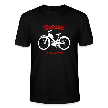 NSU Quickly Mofa Kult - Stanley/Stella Unisex Bio-T-Shirt CRAFTER - Schwarz - Vorne - Alina (178cm) & Michal (187cm)