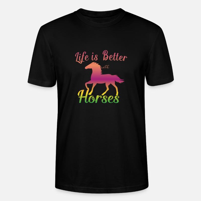 Pferd Pferd Pferde Pferde Geschenk - Stanley/Stella Unisex Bio-T-Shirt CRAFTER - Schwarz