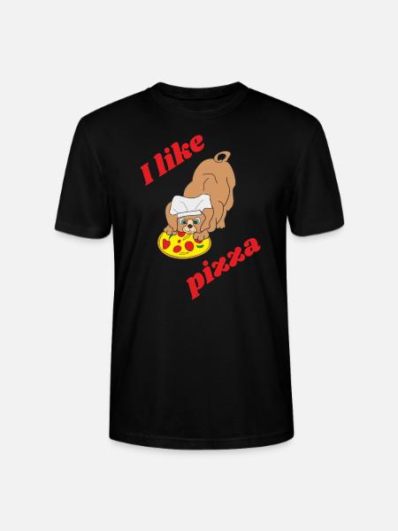 I like pizza - Stanley/Stella CRAFTER Unisex Organic T-Shirt - black
