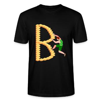 Climbing, Bouldering, Sport Climbing, Climbing Wall, Top - Stanley/Stella CRAFTER Unisex Organic T-Shirt - black - Front - Alina (178cm) & Michal (187cm)