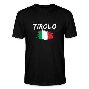 Tirolo Italien Flagge Südtirol - Stanley/Stella Unisex Bio-T-Shirt CRAFTER - Schwarz - Vorne - Alina (178cm) & Michal (187cm)
